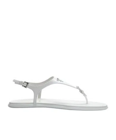 Prada Logo Sandals In White