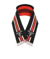 Prada Black Embroidered Wool Scarf In Black