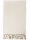 Prada Logo Silk And Cashmere Scarf In Neutrals