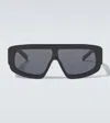 Prada Logo Shield Sunglasses In Black