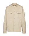 Prada Twill-weave Overshirt In Brown