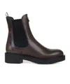 Prada Leather Chelsea Boots In Dark Brown