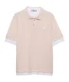 Prada Logo Short-sleeved Polo Shirt In Beige