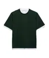 Prada Mens Green Boxy-fit Layered Cotton T-shirt In Fir Green