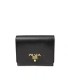 Prada Logo Short Wallet In Black