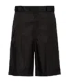 Prada High-waisted Knee-length Shorts In Black