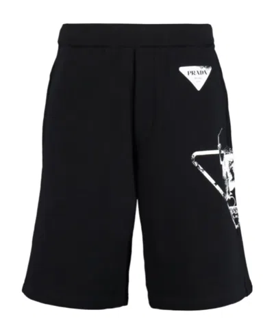 Prada Logo Shorts In Black