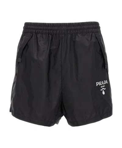 Prada Logo Shorts In Black