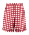 Prada Logo Shorts In Red