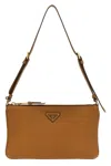 Prada Logo Shoulder Bag Shoulder Bags Brown