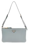 Prada Logo Shoulder Bag Shoulder Bags Light Blue In Blue