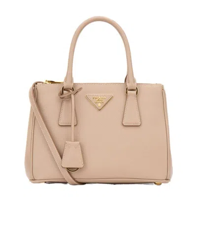 Prada Logo Shoulder Bag In Brown