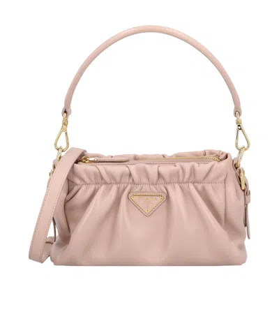 Prada Logo Shoulder Bag In Pink
