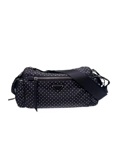 Prada Re-nylon Bag With Studs In Black
