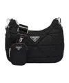 Prada Padded Re-nylon Shoulder Bag In Black