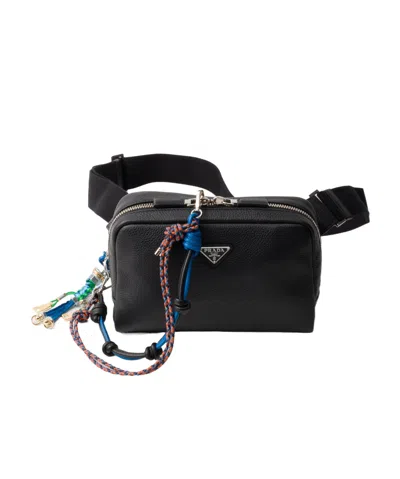 Prada Logo Shoulder Bag In Black