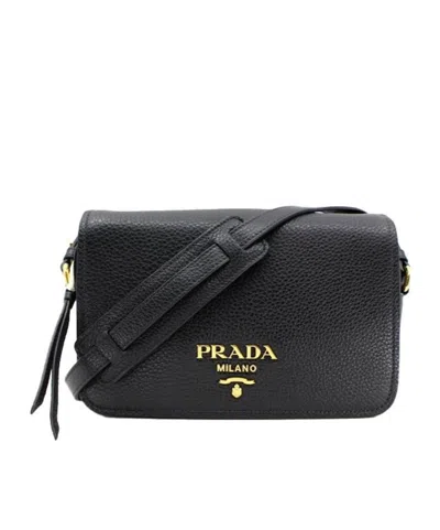 Prada Logo Shoulder Bag In Black