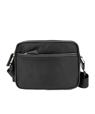 Prada Logo Shoulder Bag In Black