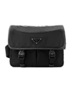 Prada Logo Shoulder Bag In Black