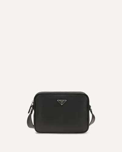 Prada Black Calf Leather Bos Taurus Shoulder Bag