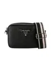 Prada Logo Shoulder Bag In Black