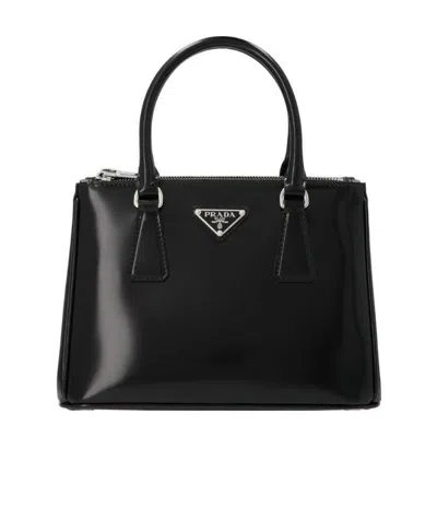 Prada Logo Shoulder Bag In Black