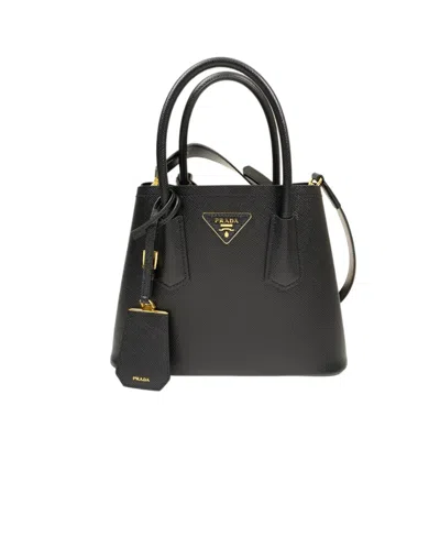 Prada Logo Shoulder Bag In Black