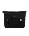 Prada Re-nylon And Saffiano Leather Shoulder Bag In Black