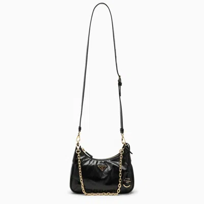 Prada Logo Shoulder Bag In Black