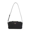 Prada Logo Shoulder Bag In Black