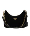 Prada Re-edition Mini Bag Aus Samt In Black