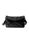 Prada Mens Black Logo-plaque Leather Shoulder Bag In Black