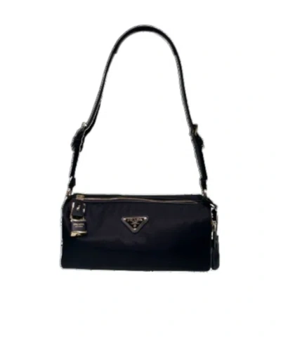 PRADA PRADA LOGO PLAQUE ZIP-UP SHOULDER BAG