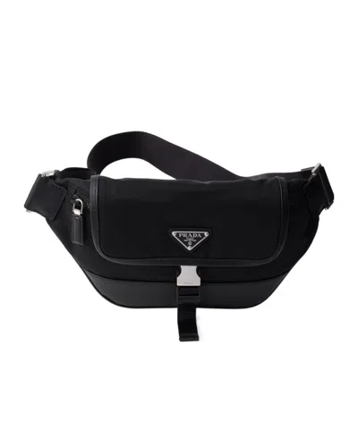 PRADA RE-NYLON AND SAFFIANO LEATHER SHOULDER BAG