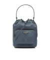 Prada Bucket Bag Adjustable Strap Top Handle In Blue