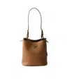 Prada Bucket Leather Shoulder Bag In Brown