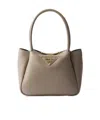 Prada Small Leather Top-handle Bag In Gray