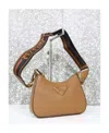 Prada Logo-embossed Leather Shoulder Bag In Brown