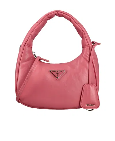 Prada Logo Shoulder Bag In Geranium Powder