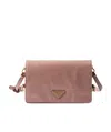 Prada Leather Shoulder Bag In Lily Of The Valley