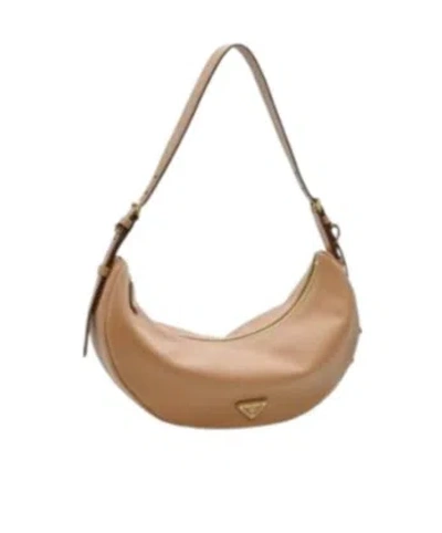 Prada Logo Shoulder Bag In Neutral Color