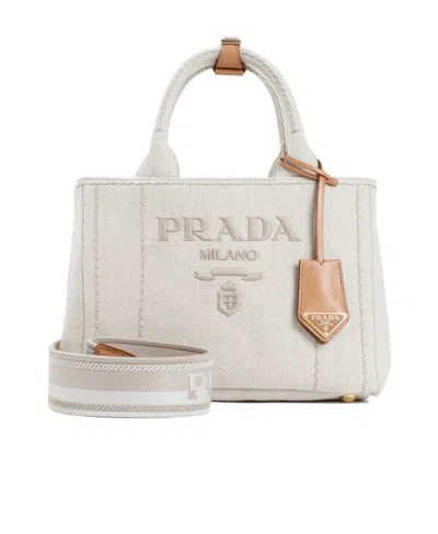 PRADA PRADA LOGO-EMBROIDERED TOTE BAG
