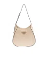 Prada Women's Travertine-coloured Leather Shoulder Bag In Nude