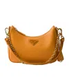 Prada Re-edition Mini Bag Aus Saffiano-leder In Orange