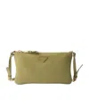 Prada Medium Leather Top-handle Bag With Padlock In Pale Grass Green