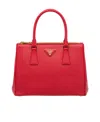 Prada Galleria Saffiano Leather Medium Bag In Red
