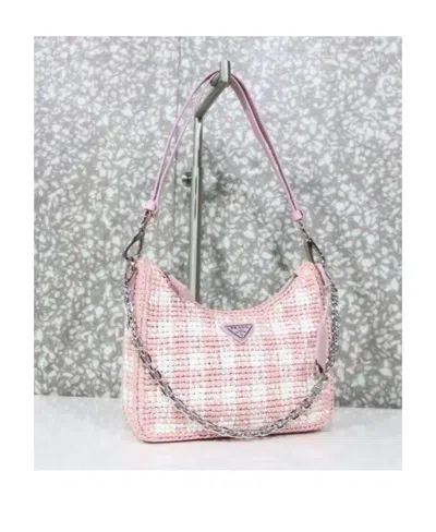 Prada Logo Shoulder Bag In Snow Pink
