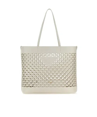 Prada Logo Shoulder Bag In White