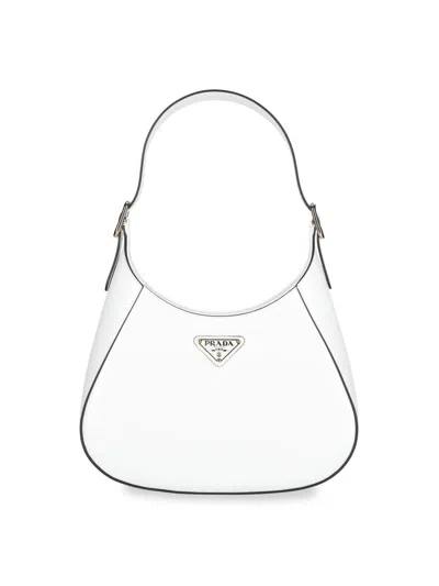 Prada Logo Shoulder Bag In White