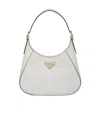 Prada City Calf Leather Hobo Bag In White